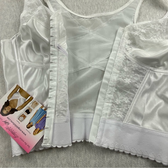 EXQUISITEFORM RN#139861 POSTURE SUPPORT WOMEN’S LONGLINE / BRA SIZE:36C WHITE - Picture 8 of 15